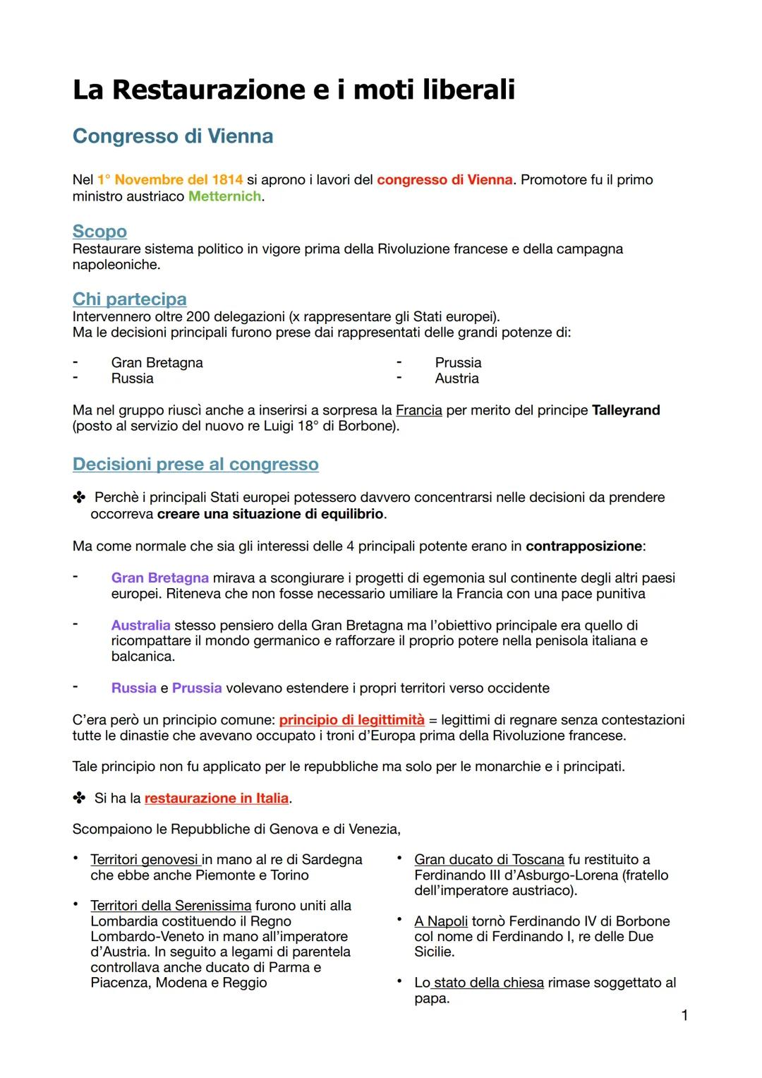 Moti liberali e risorgimento