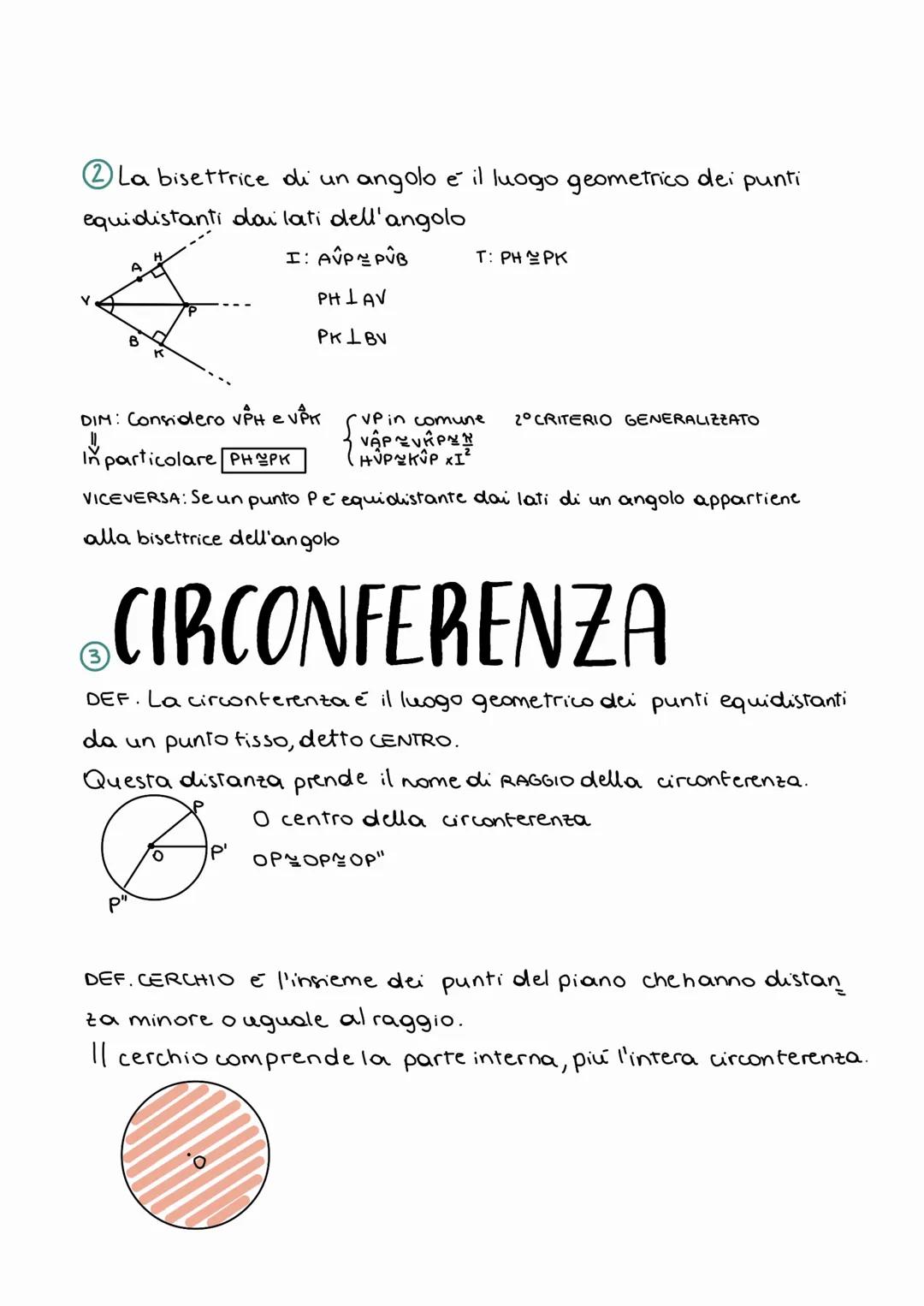O
LUOGHI GEOMETRICI
DEF. Un luogo geometrico è l'insieme di tutti e soli quei punti
che godono di una determinata proprieta
L'asse di un seg