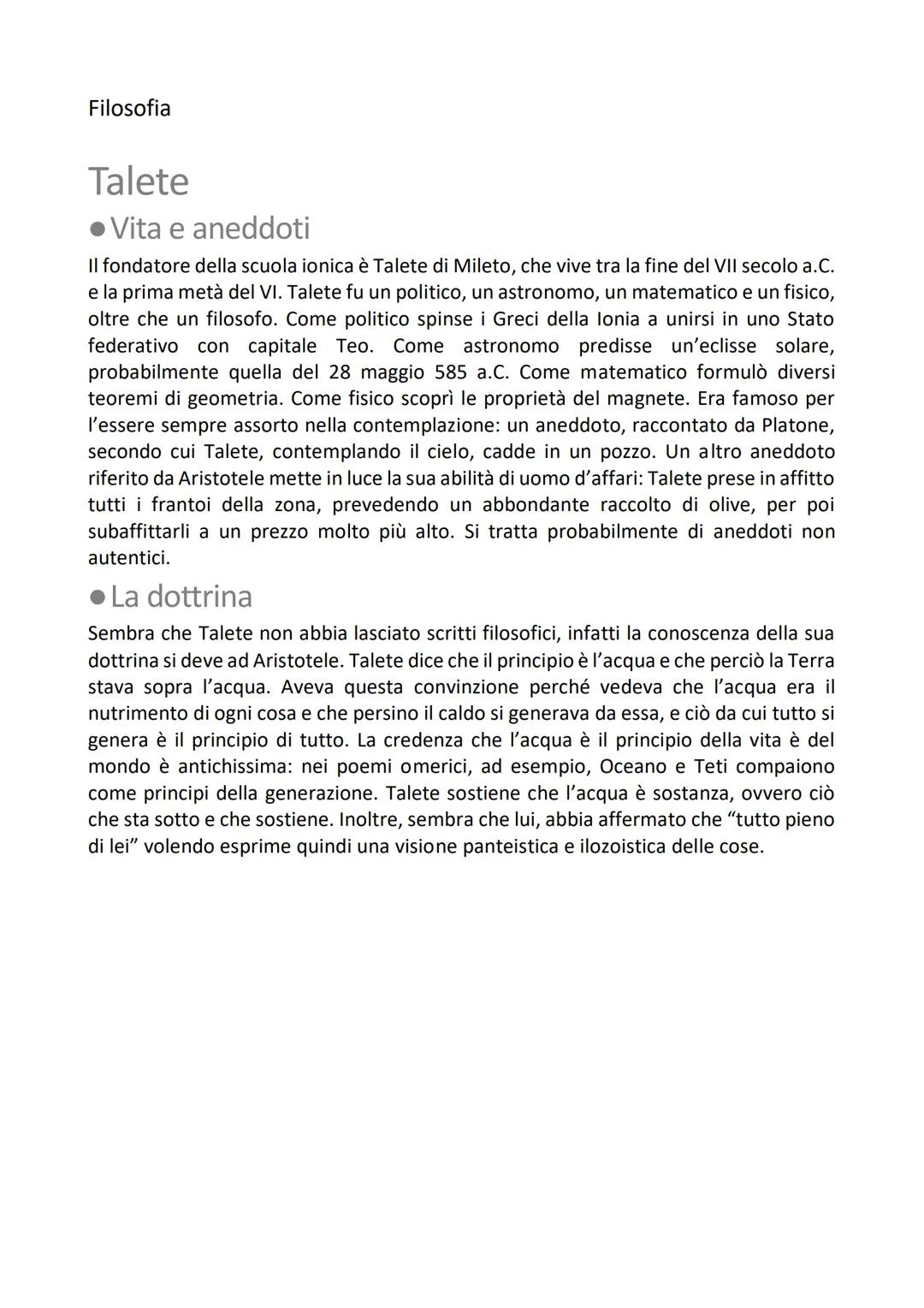 # Filosofia
# La scuola di Mileto
* Un popolo di intraprendenti mercanti
Nel VI secolo a.C. si sviluppa nella lonia, una fiorente civil