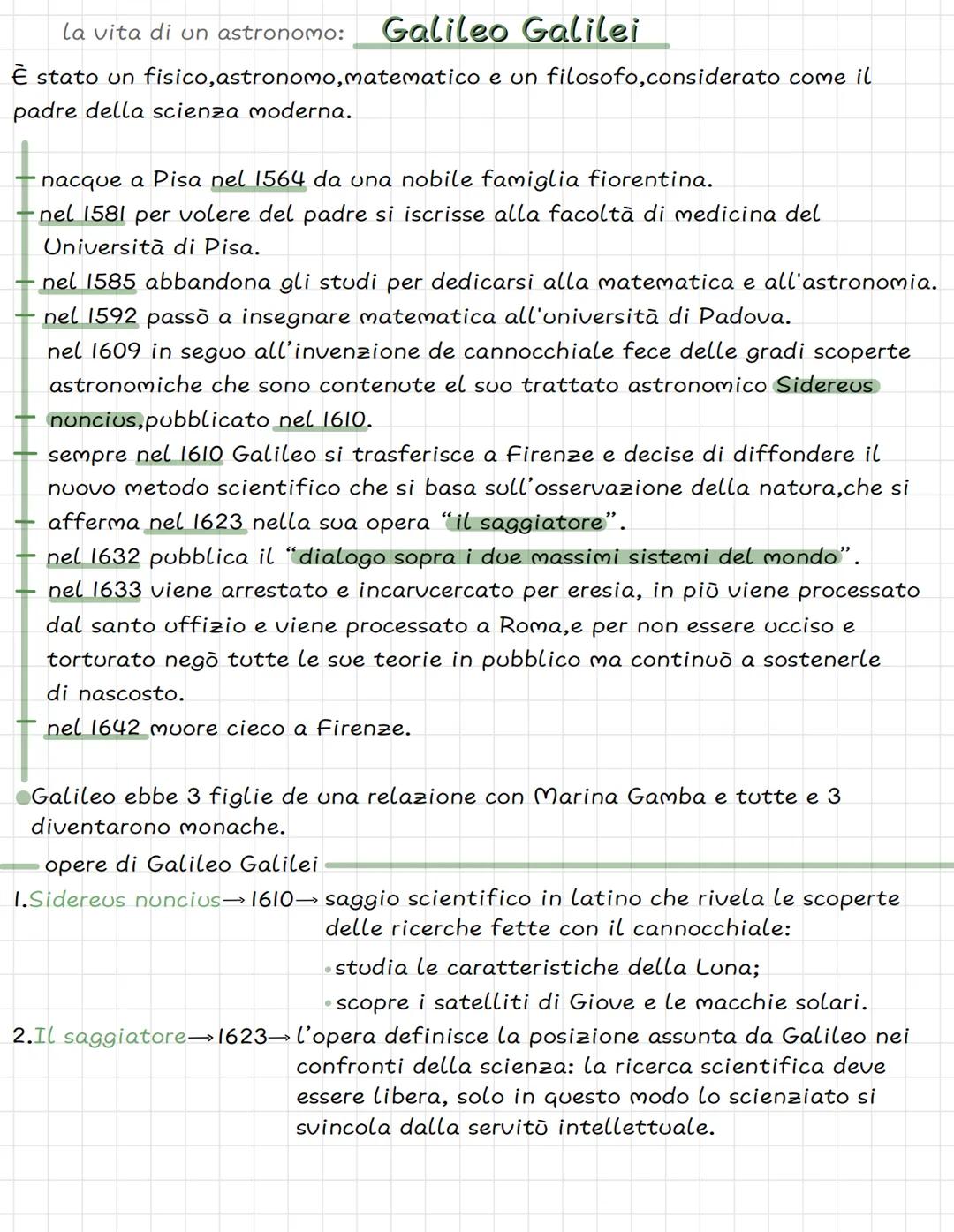 la vita di un astronomo: Galileo Galilei
È stato un fisico, astronomo, matematico e un filosofo,considerato come il
padre della scienza mode