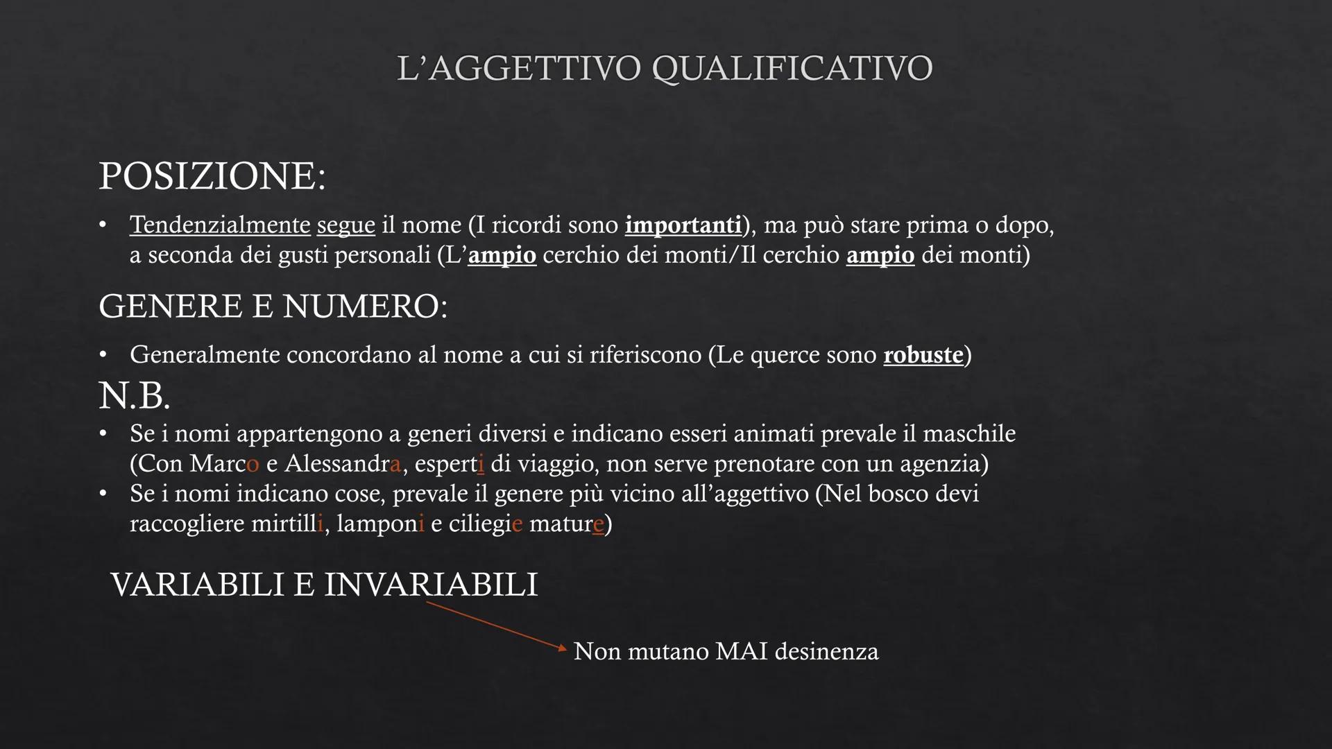 GLI AGGETTIVI
TIPI E FUNZIONI Si riferisce al nome
in maniera diretta
Gli aggettivi hanno funzione:
attributiva o predicativa
Certi sogni as