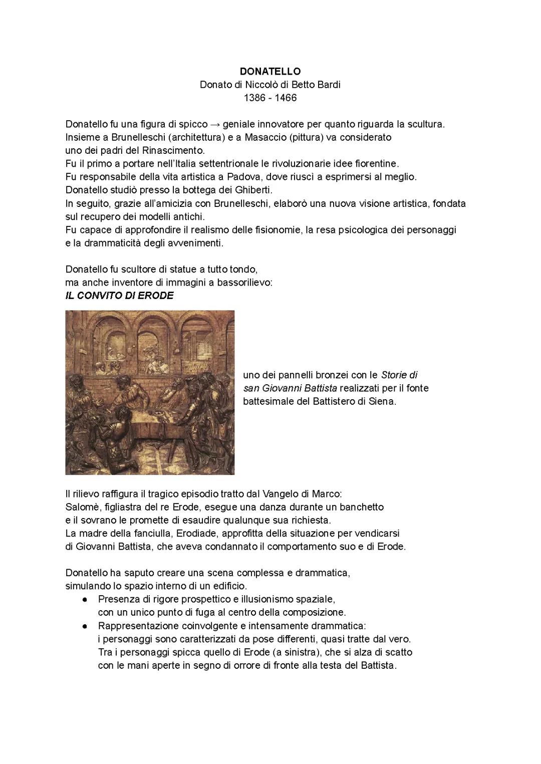 Donatello - storia dell'arte