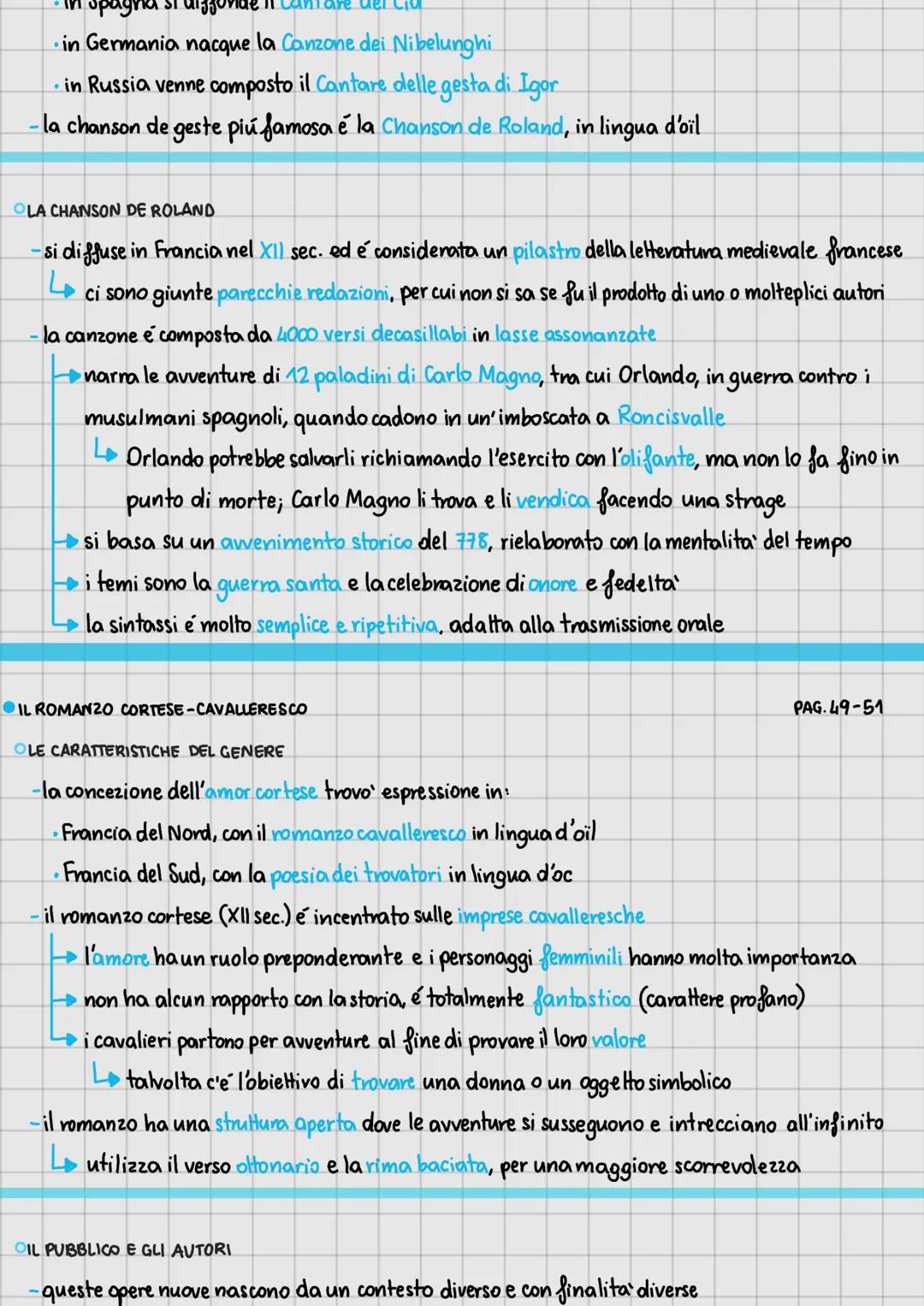 Le forme della letteratura cortese
LE CANZONI DI GESTA
OLE ORIGINI DEL GENERE
nel XI-XIII sec. si diffuse in Francia una produzione letterar