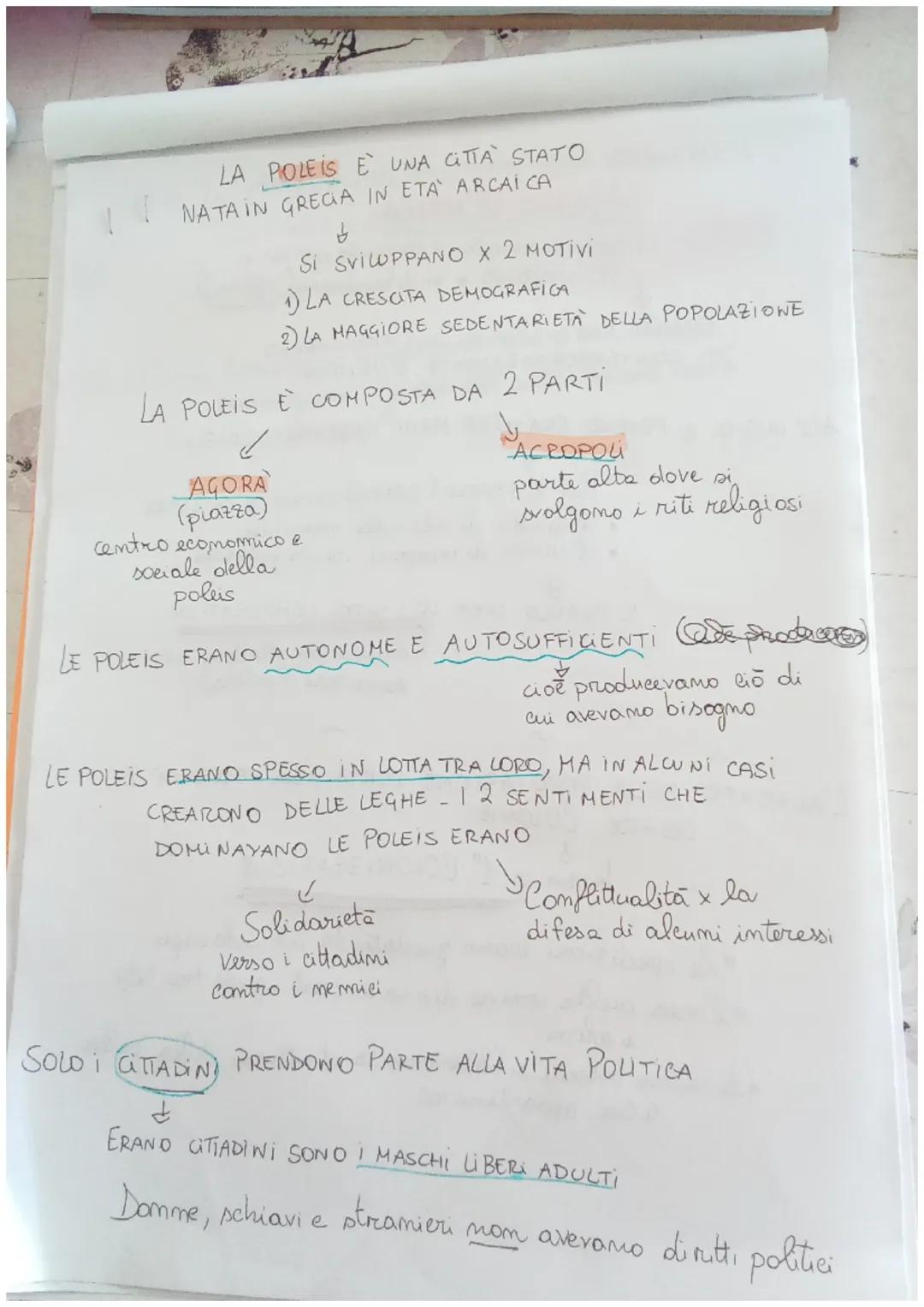 LA POLEIS E UNA CITTÀ STATO
INATA IN GRECIA IN ETA ARCAICA
↓
SI SVILUPPANO X 2 MOTIVI
1) LA CRESCITA DEMOGRAFICA
2) LA MAGGIORE SEDENTARIETÀ