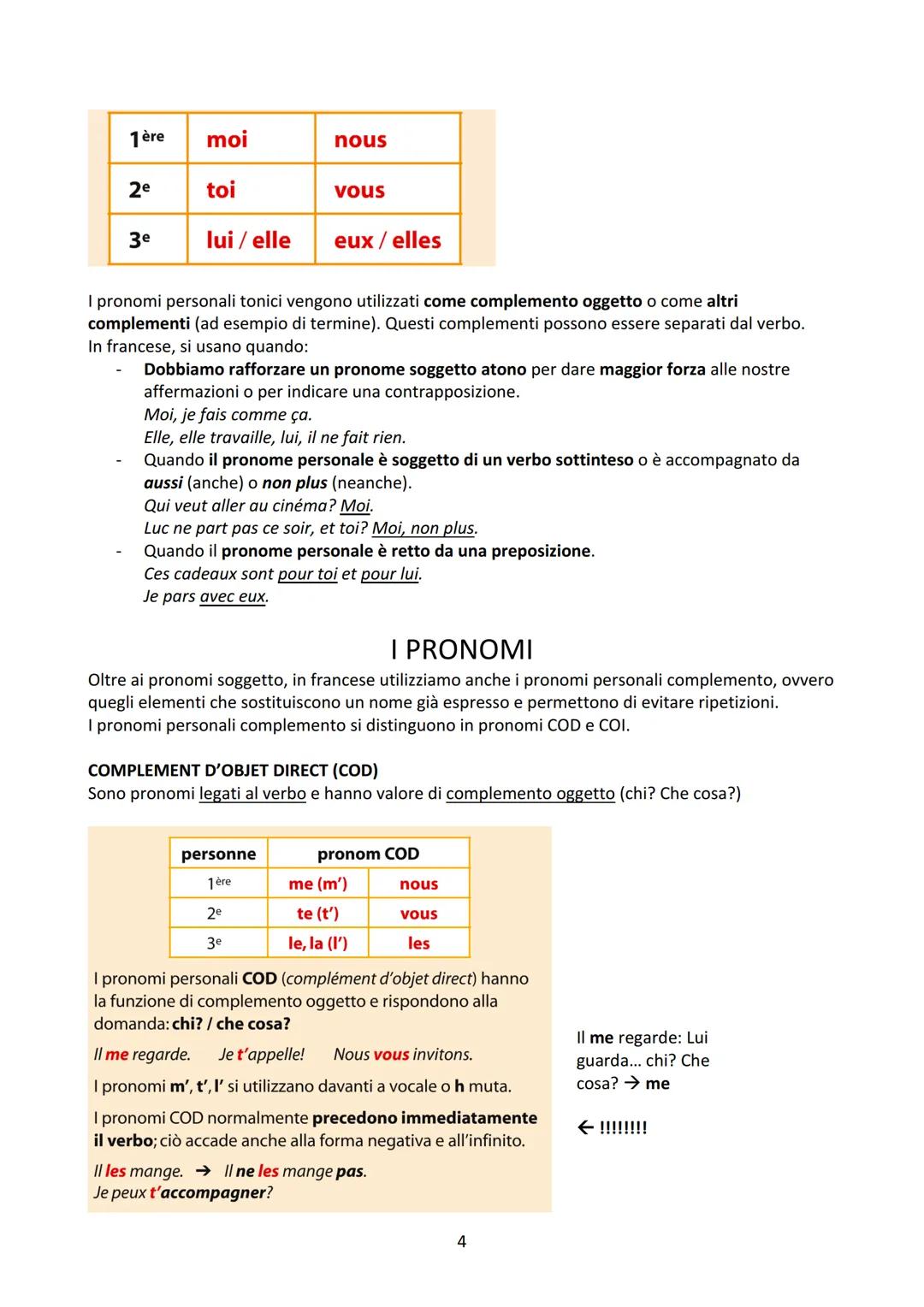 LA FRASE
Il francese è una lingua SVO, ovvero segue un ordine sintattico Soggetto Verbo Oggetto: sono così
anche la lingua italiana e la lin