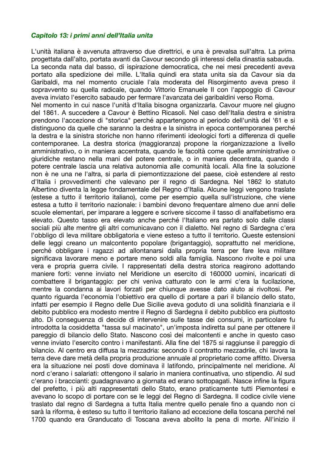 i primi anni dell’italia unita