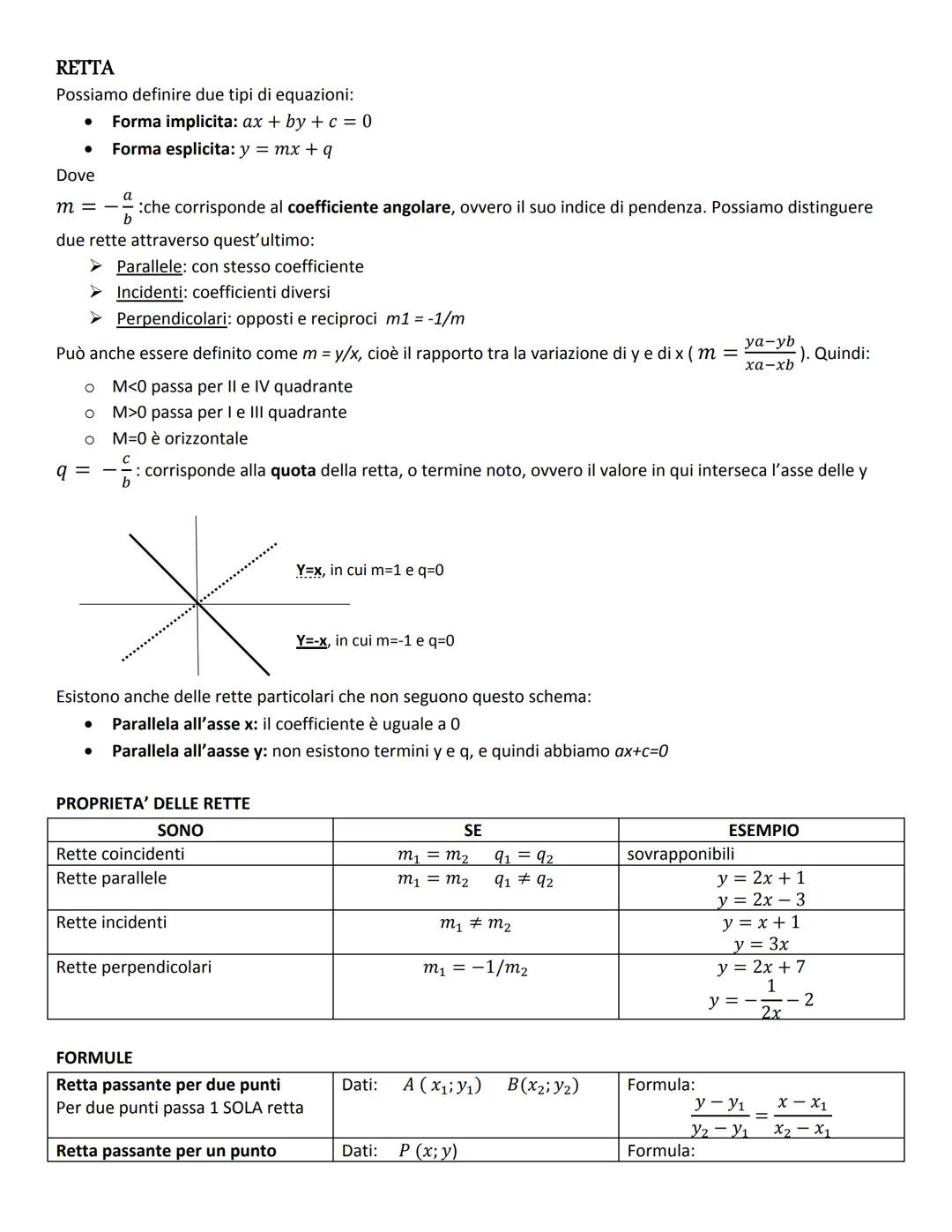 GEOMETRIA ANALITICA
PIANO CARTESIANO
È un sistema di riferimento composta dall'asse x (o ascissa) e l'asse y (o ordinata). L'intersezione tr