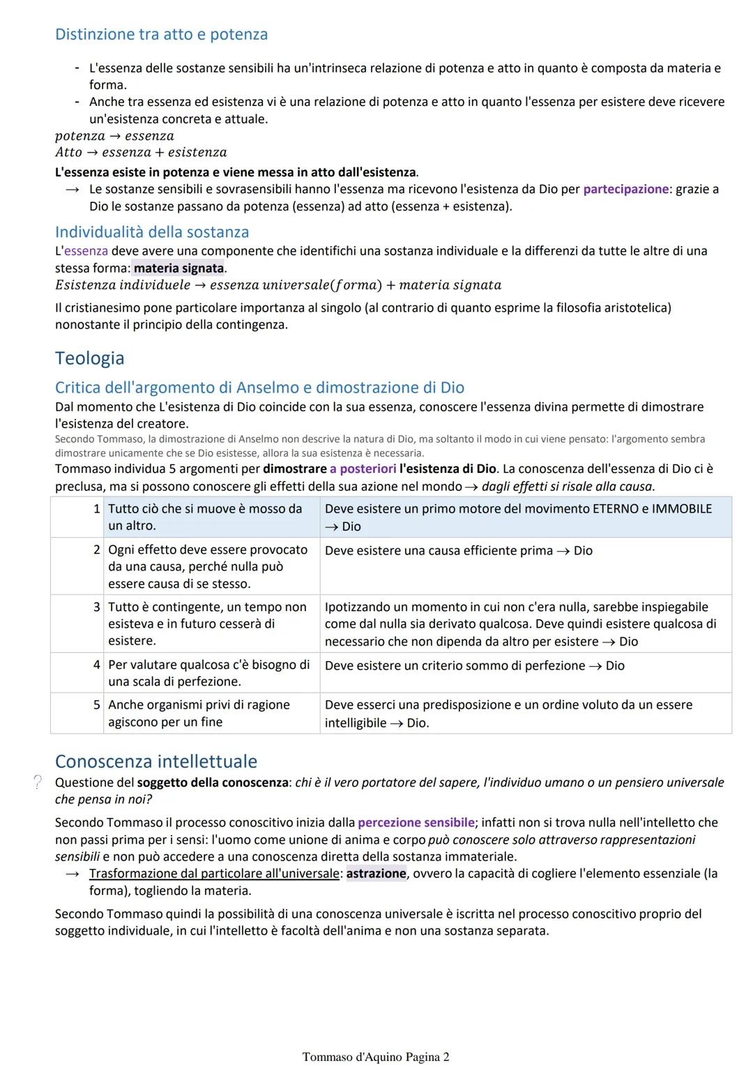 Tommaso d'Aquino
La metafisica
Secondo Tommaso l'essere si può riferire al senso:
• reale, quindi l'essere esiste nella natura delle cose e