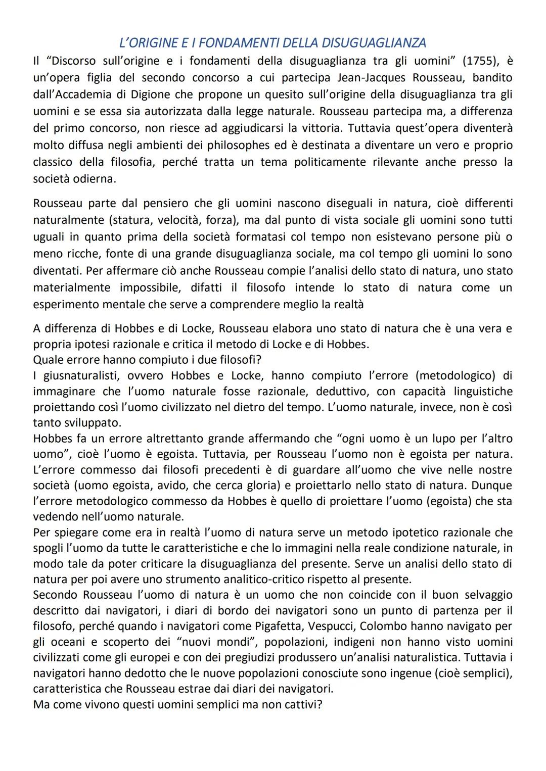 # Jean-Jacques Rousseau
Rousseau condivide l'atteggiamento di critica dei filosofi illuministi ma va oltre il pensiero
del tempo perché con