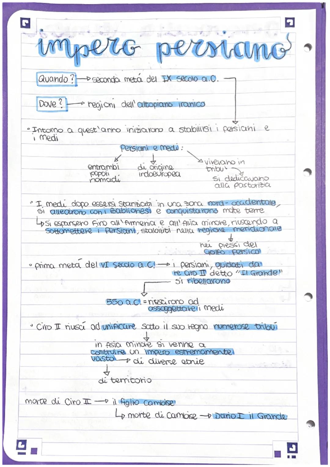 # impero persiano
Quando? seconda metá del IX secolo a.O.
Dove?
→ regioni dell'altopiano iranico
•Intomo a quest'anno iniziarono a stabi