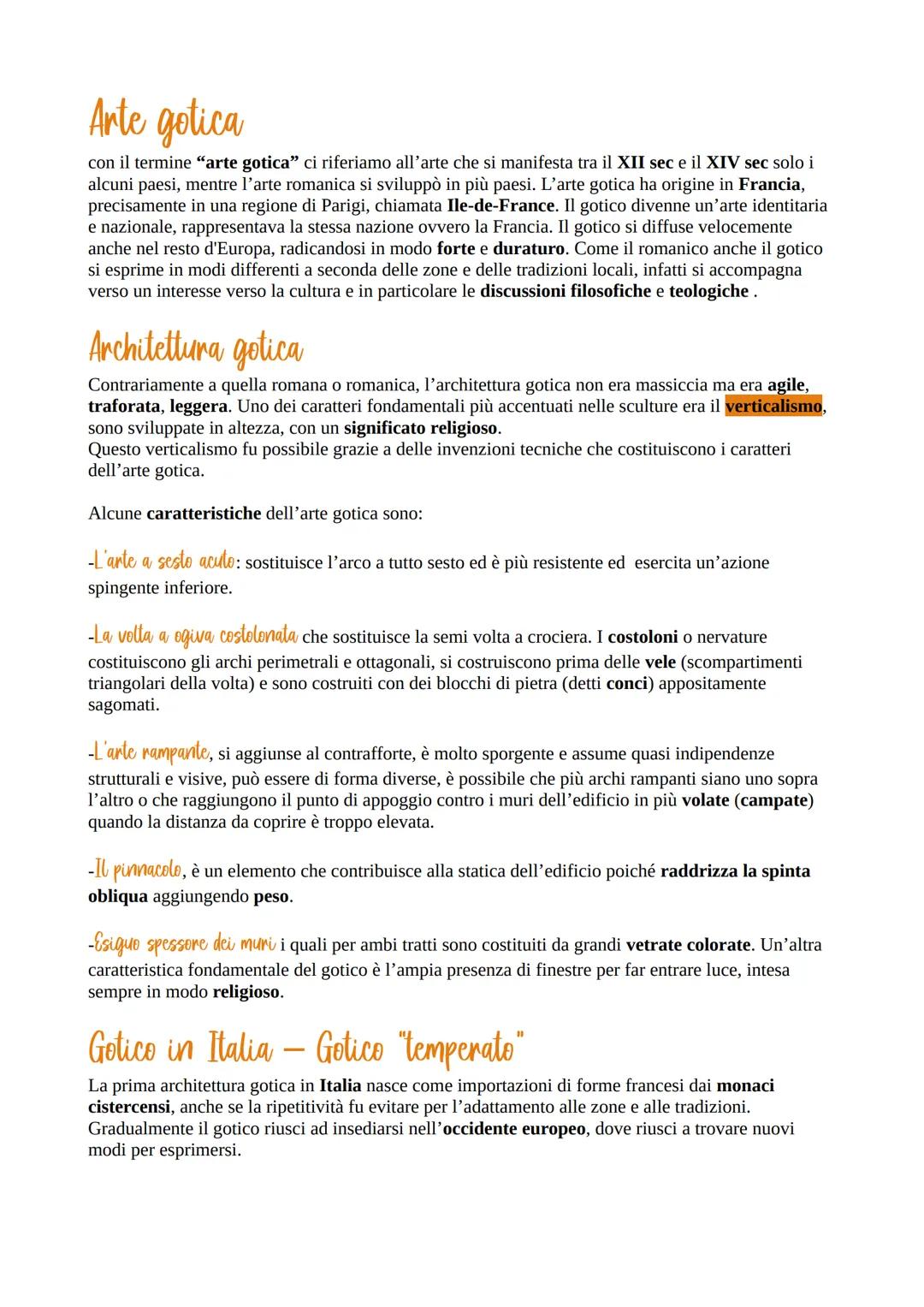 # Arte gotica
con il termine "arte gotica" ci riferiamo all'arte che si manifesta tra il XII sec e il XIV sec solo i
alcuni paesi, mentre l