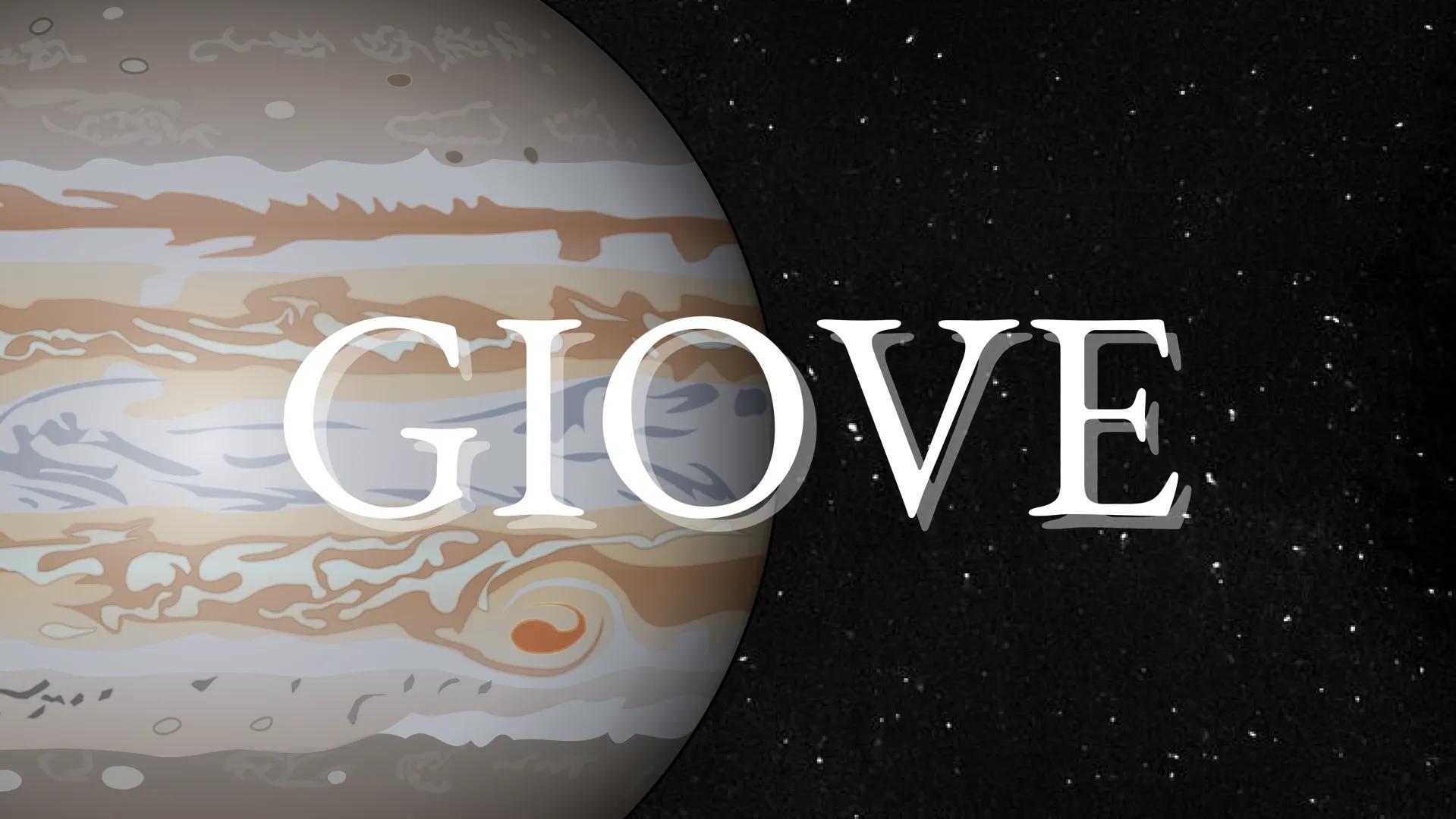 GIOVE raggio equatoriale:71.492 km
massa:318 x massa della terra
densità:1,3 g/cm³
temperatura superficiale:-121°C
distanza dal sole:media 7