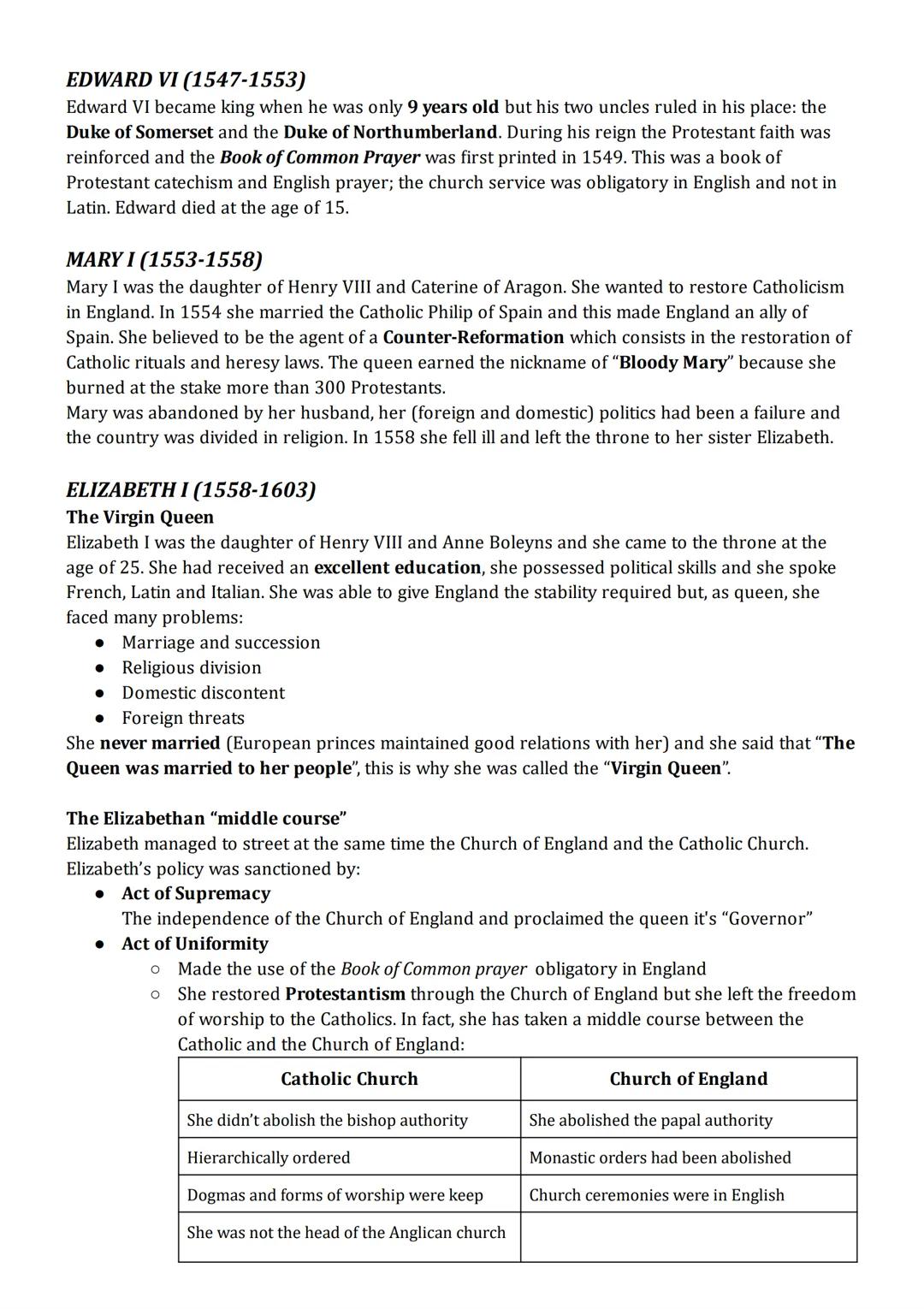 THE TUDORS
The Tudors ruled England for 120 years. During that period:
. With the creation of a naval fleet, the first colonies are conquere