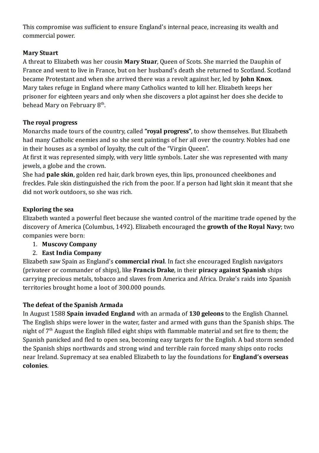 THE TUDORS
The Tudors ruled England for 120 years. During that period:
. With the creation of a naval fleet, the first colonies are conquere