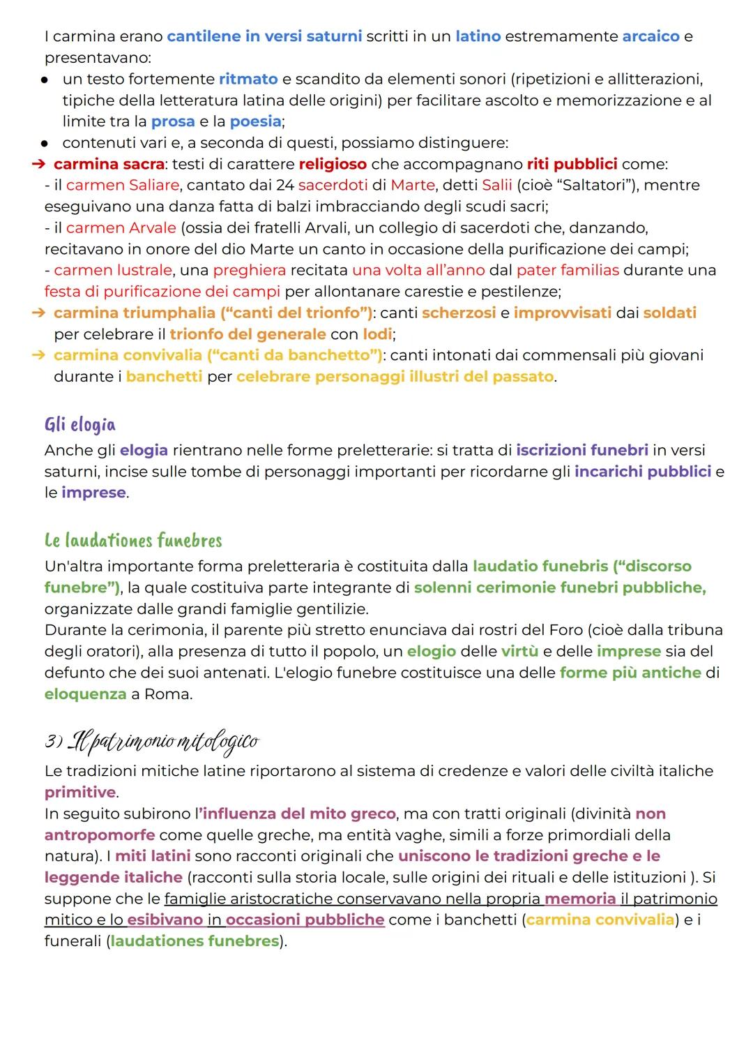 STUDIARE "RIPASSA" A P. 19
La preistoria della letteratura latina
1 Letteratura e preletteratura
Convenzionalmente l'inizio della letteratur