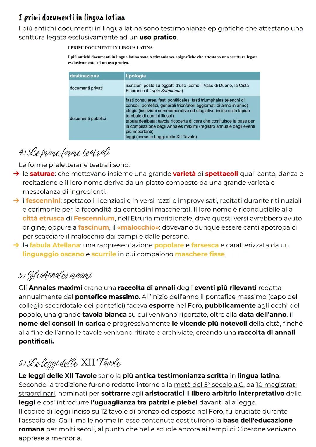 STUDIARE "RIPASSA" A P. 19
La preistoria della letteratura latina
1 Letteratura e preletteratura
Convenzionalmente l'inizio della letteratur