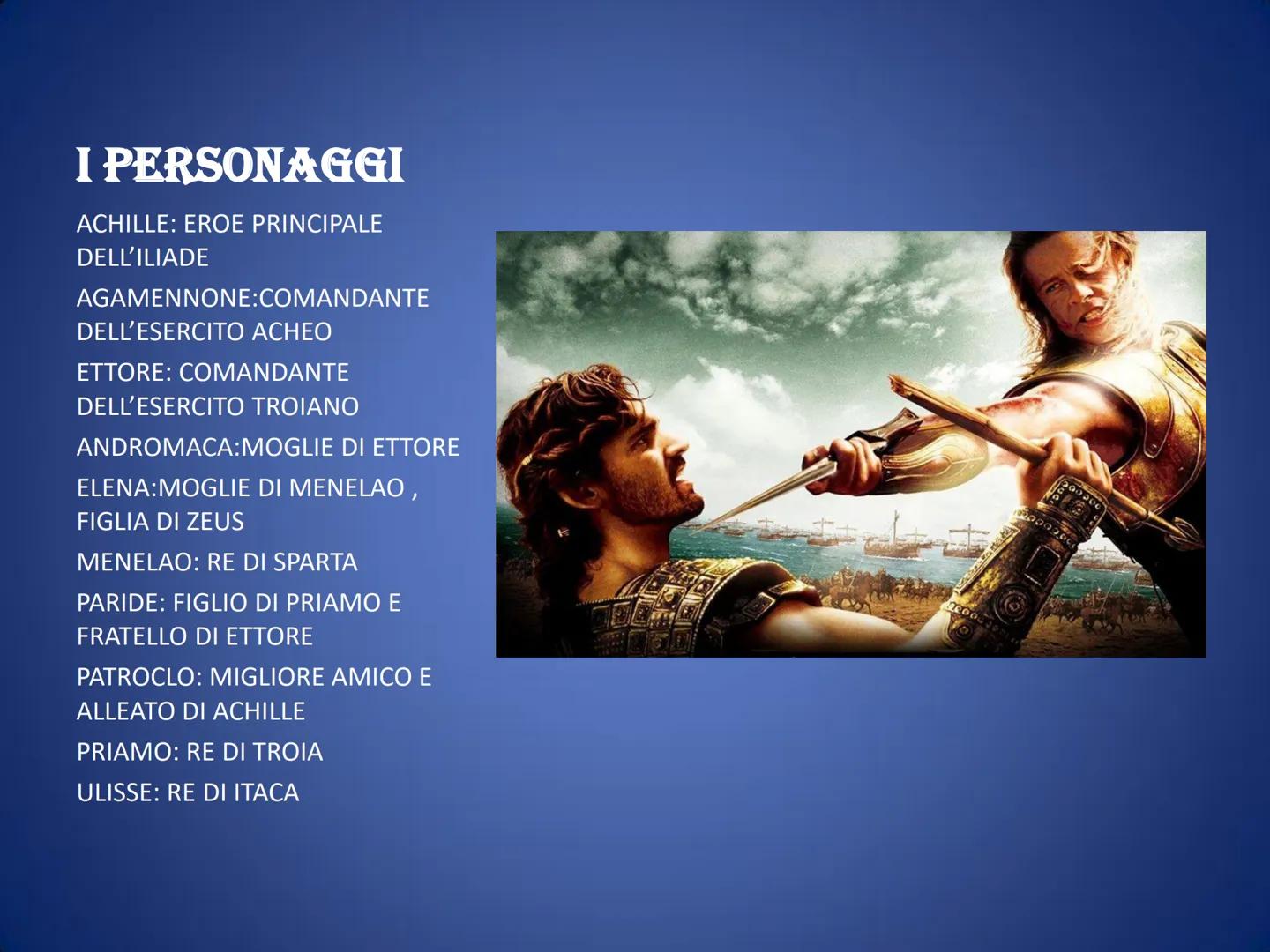 L'ILIADE COS'È L'ILIADE?
-L'ILIADE E' UN
ΡΟΕΜΑ ΕΡICO
SCRITTO DA OMERO.
-NARRA DEGLI ULTIMI
51 GIORNI DELLA
GUERRA DI TROIA
-L'OPERA E' FO