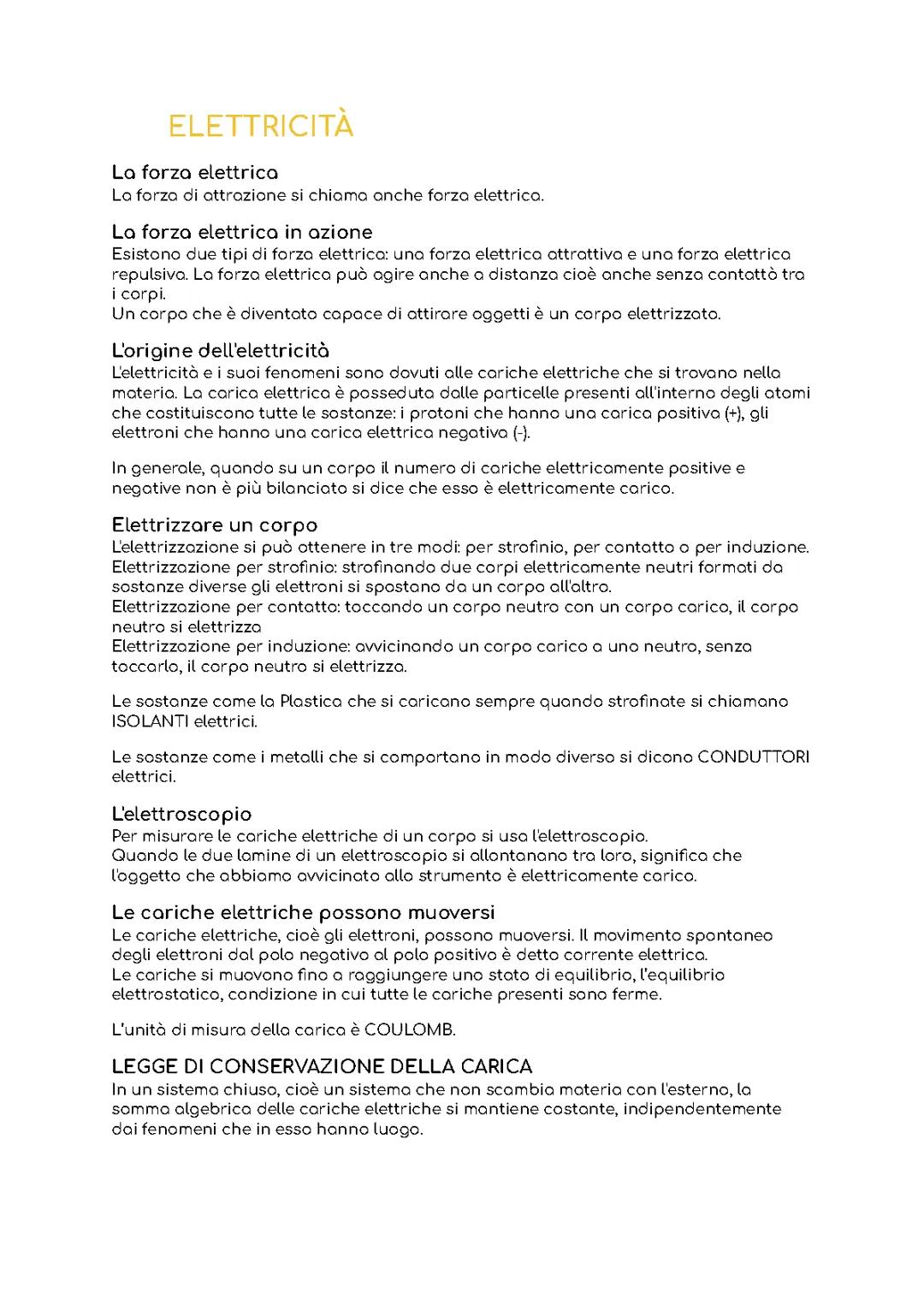 Fisica: ELETTRICITÀ