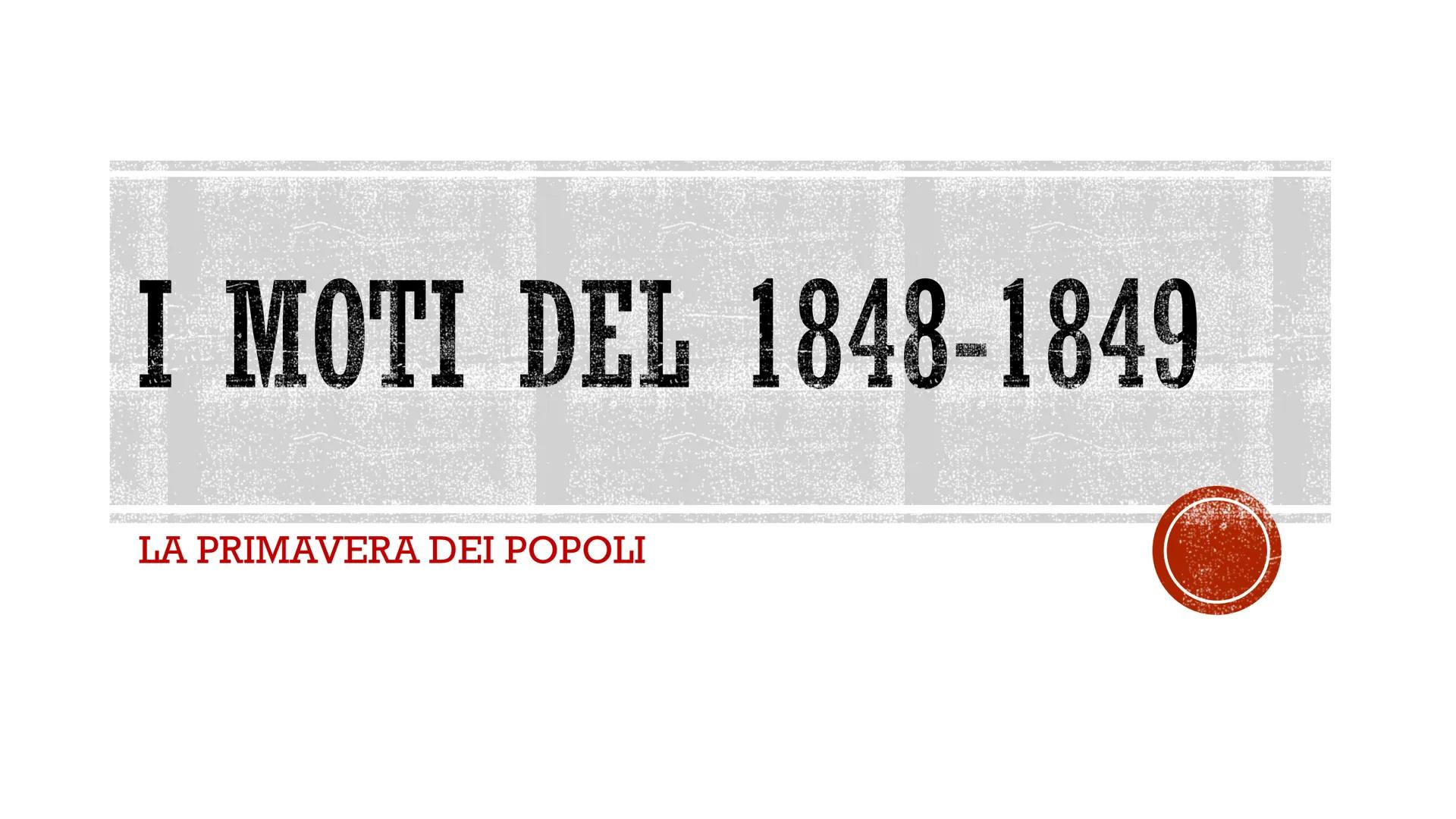 I MOTI DEL 1848-1849
LA PRIMAVERA DEI POPOLI
FSC OBEROE Crisi economica
LE CAUSE: UN PERIODO DI CRISI
EUCH!
KARL MARX
PROLETARIER ALLER LAND