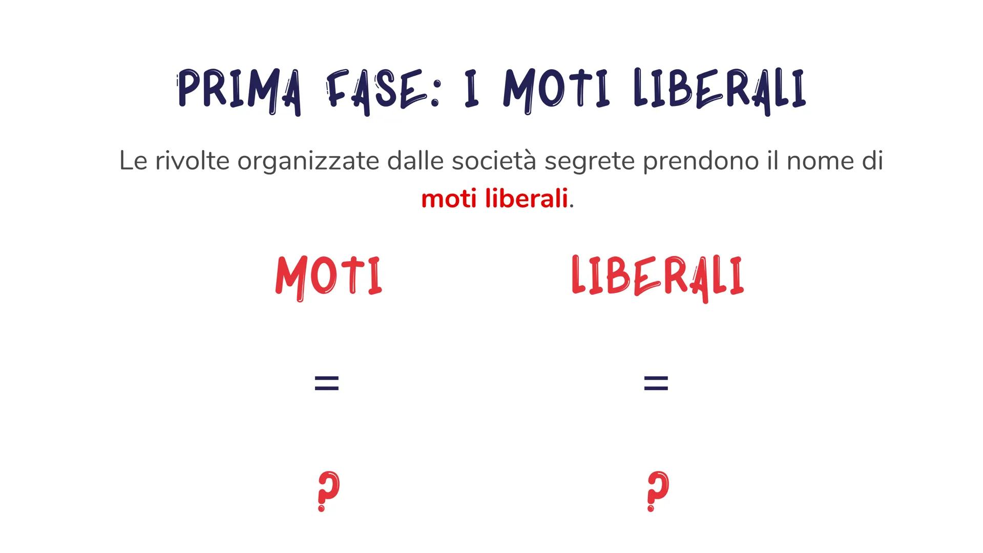 IL
RISORGIMENTO
ITALIANO RISORGERE
=
|| a. La Risorgimento italiano è il periodo storico che va dai moti
carbonari del 1820-21 fino alla pro