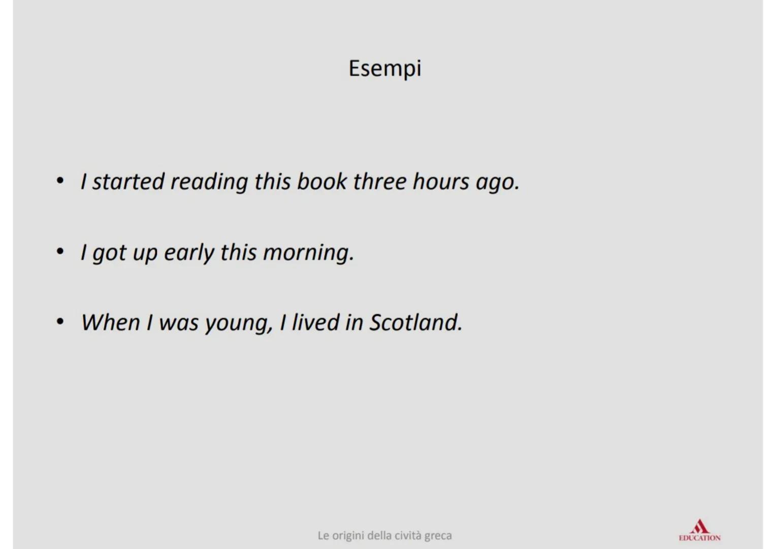 # Past simple # Definizione
Il Past simple si usa per descrivere azioni compiute nel
passato, quando nella frase c'è un'espressione di temp