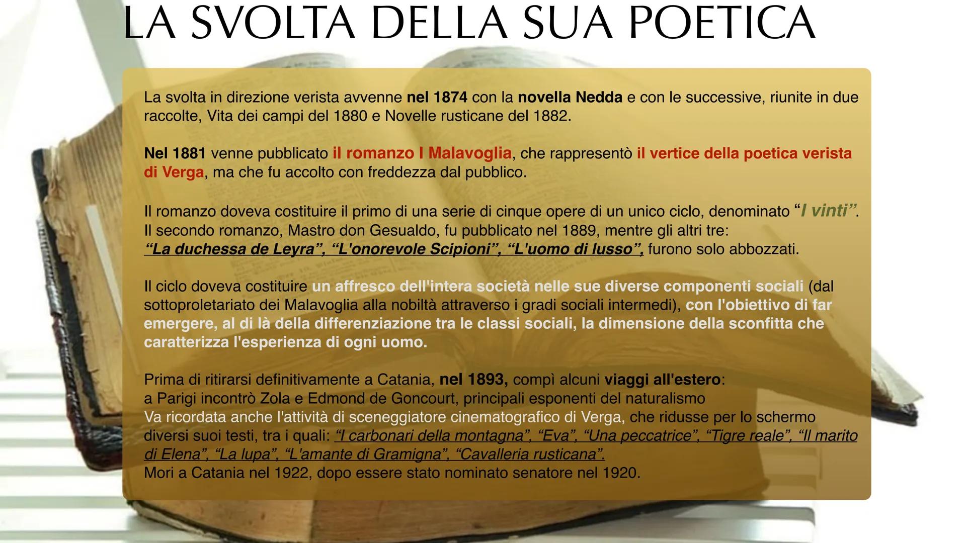 GIOVANNI VERGA
POWER POINT DI MARIA MEGNA
Fonti: Libri, Wikipedia, libraccio, scuola.next LA SUA VITA
Giovanni Carmelo Verga di Fontanabianc