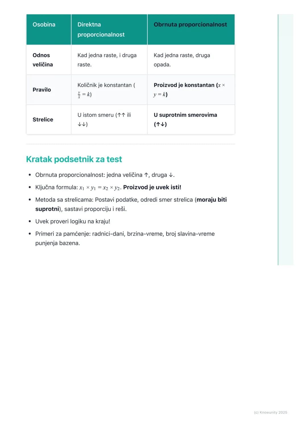 # Obrnuta proporcionalnost
Šta je obrnuta proporcionalnost?
Obrnuto proporcionalne veličine su dve veličine koje su zavisne jedna od
druge