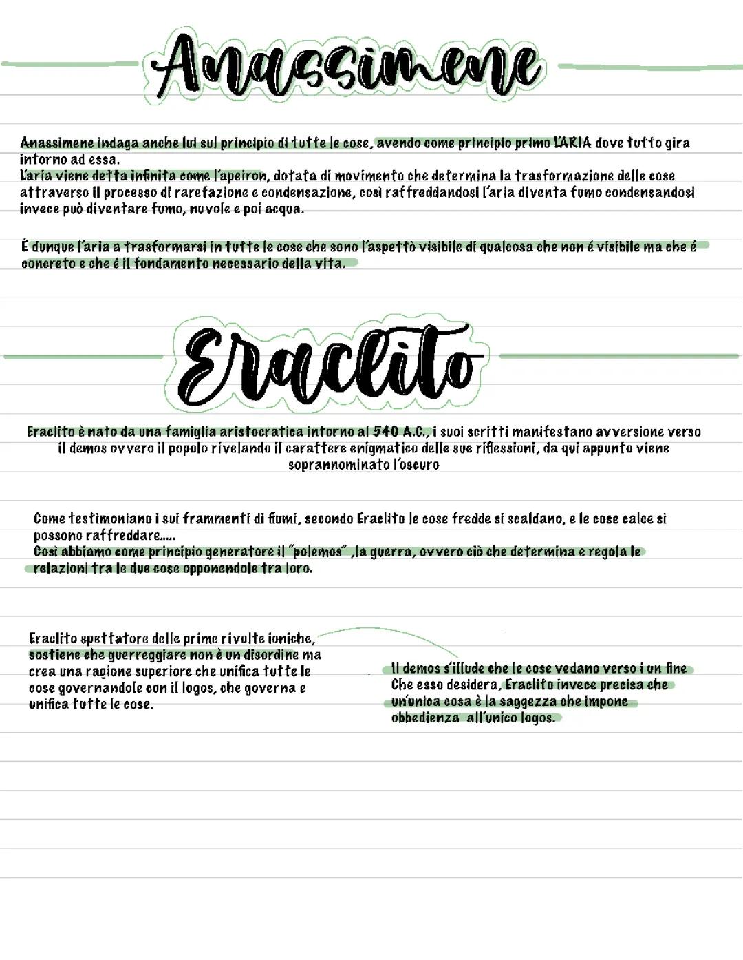 Anassimene ed Eraclito