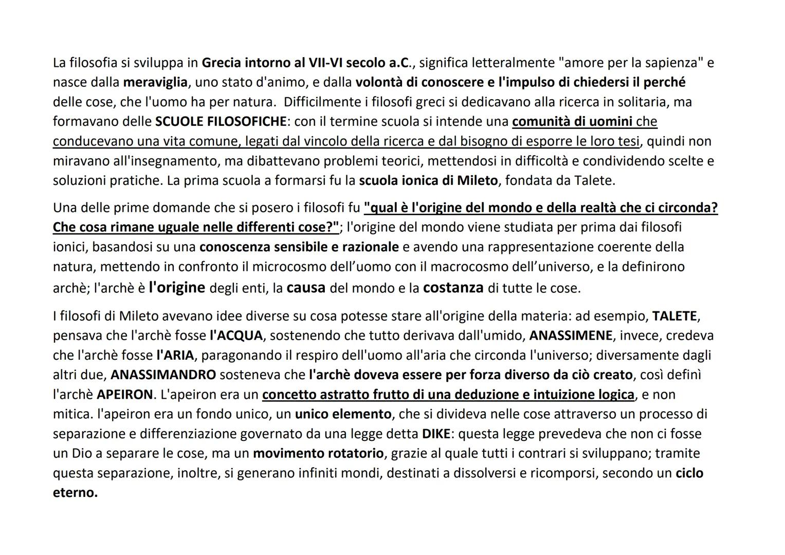 SCUOLA PITAGORICA:
Crotone, fondata da
Pitagora
SCUOLA IONICA:
comunità di uomini che
conducevano una vita comune,
legati dal vincolo della