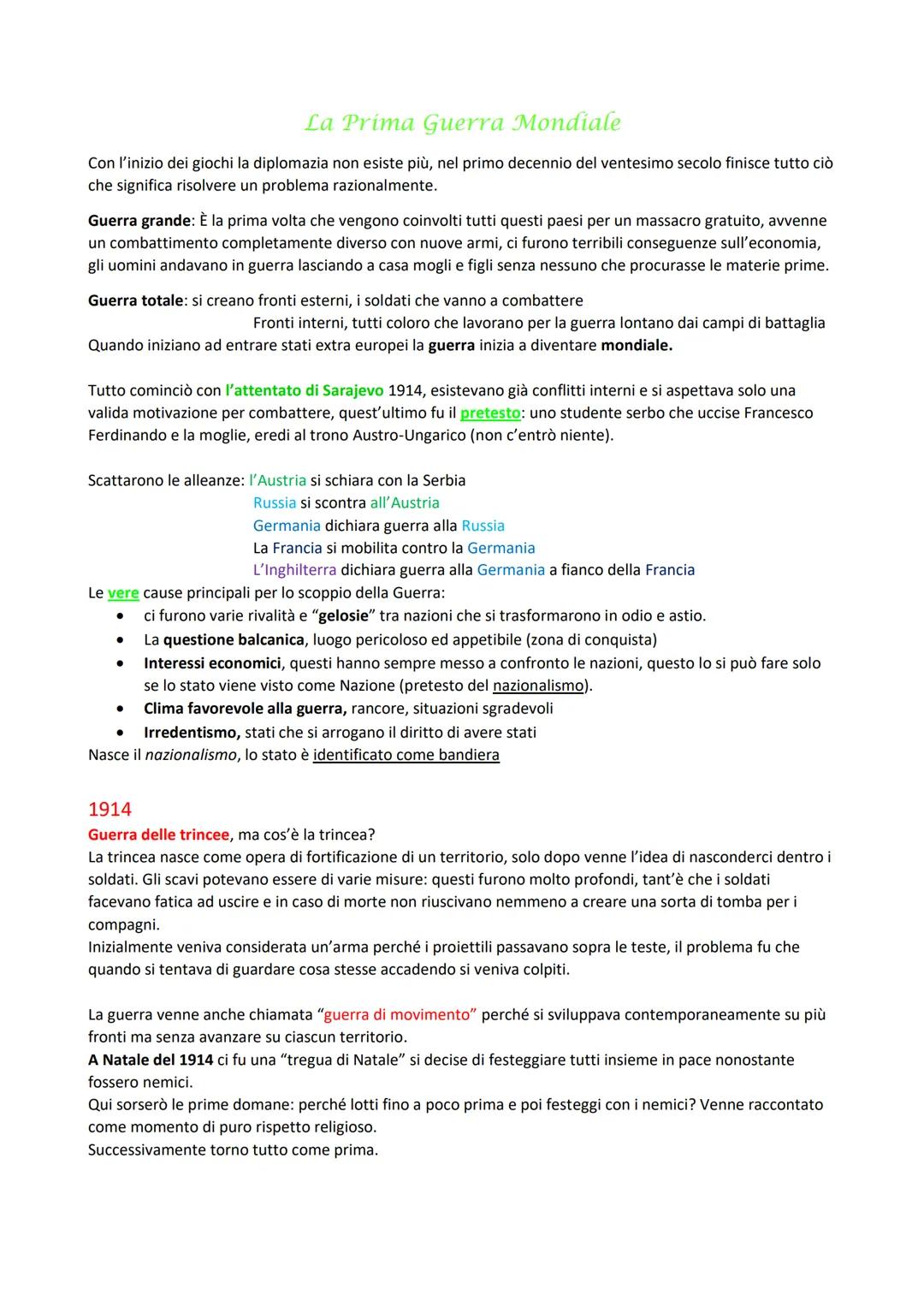 # La Prima Guerra Mondiale
Con l'inizio dei giochi la diplomazia non esiste più, nel primo decennio del ventesimo secolo finisce tutto ciò