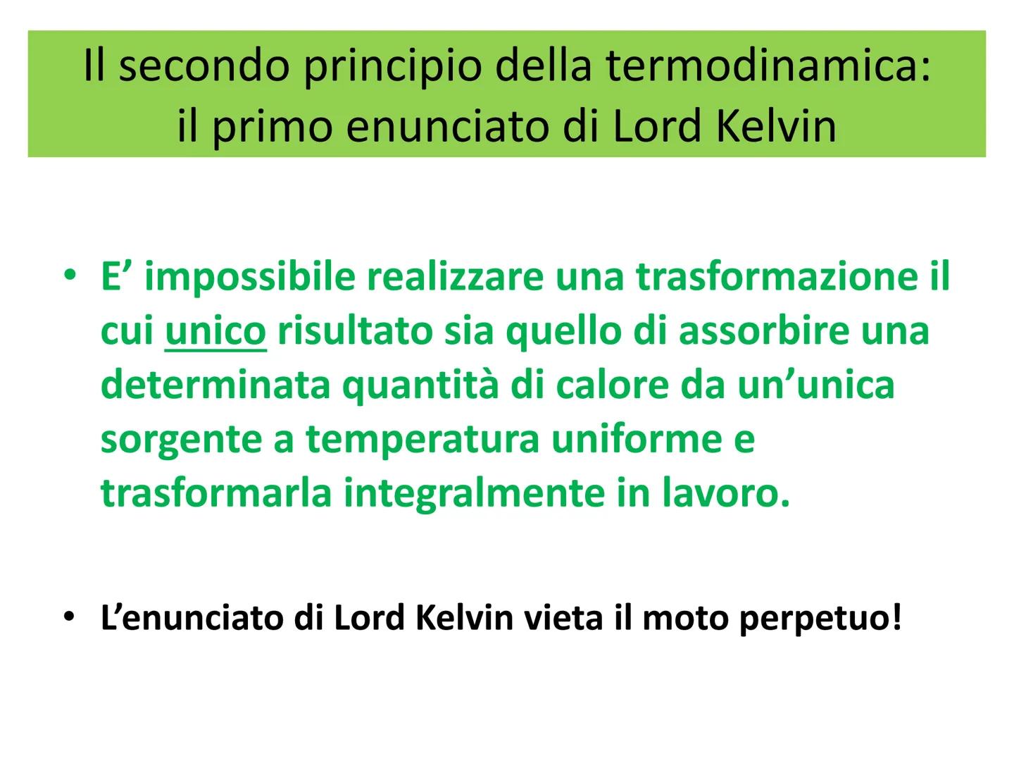 Termodinamica
Secondo principio e macchine termiche.
Entropia e disordine. Le macchine termiche
●
• Un gas contenuto in un cilindro con pist