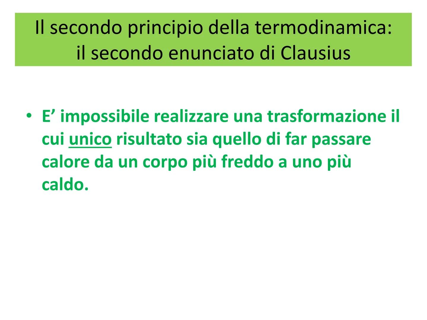 Termodinamica
Secondo principio e macchine termiche.
Entropia e disordine. Le macchine termiche
●
• Un gas contenuto in un cilindro con pist