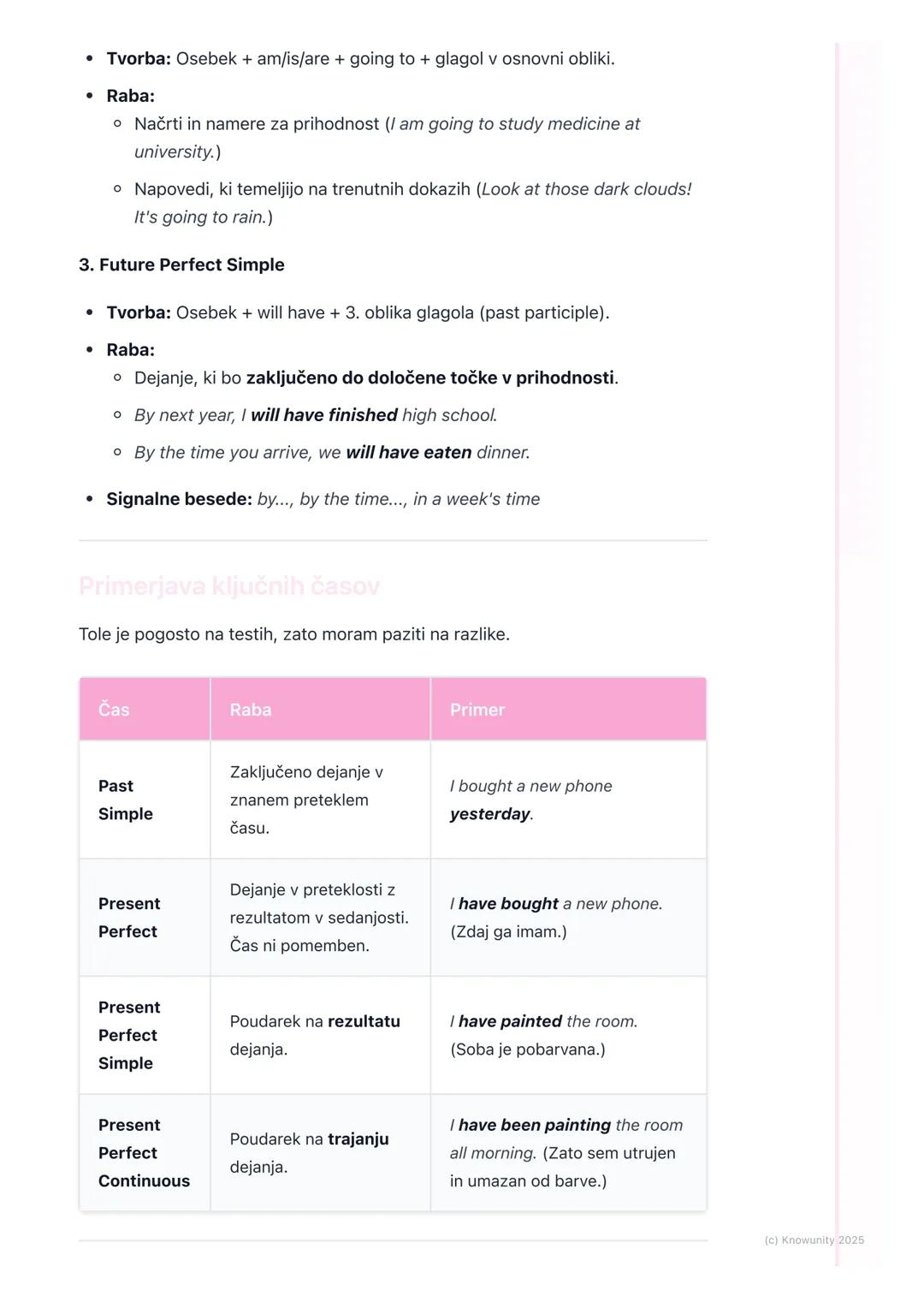 # Časi (ponovitev in
poglobljeno)
Uvod v čase in ponovitev
Angleški časi so osnova za pravilno izražanje. Določajo, kdaj se je dejanje
zgo