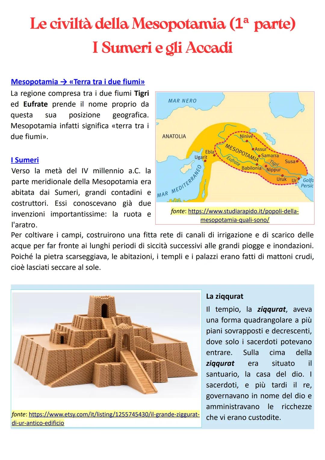 Le civiltà della Mesopotamia (parte 1): I Sumeri e gli Accadi