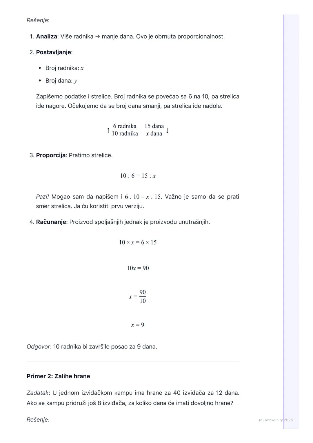# Obrnuta proporcionalnost
## Šta je obrnuta proporcionalnost?
Obrnuta proporcionalnost opisuje odnos između dve veličine gde se
povećanje