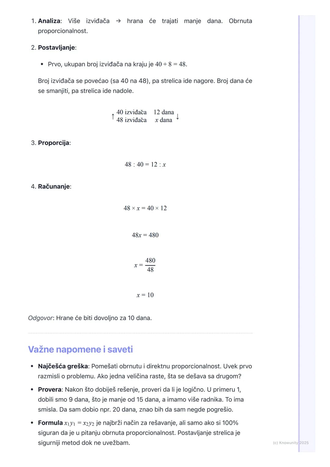 # Obrnuta proporcionalnost
## Šta je obrnuta proporcionalnost?
Obrnuta proporcionalnost opisuje odnos između dve veličine gde se
povećanje