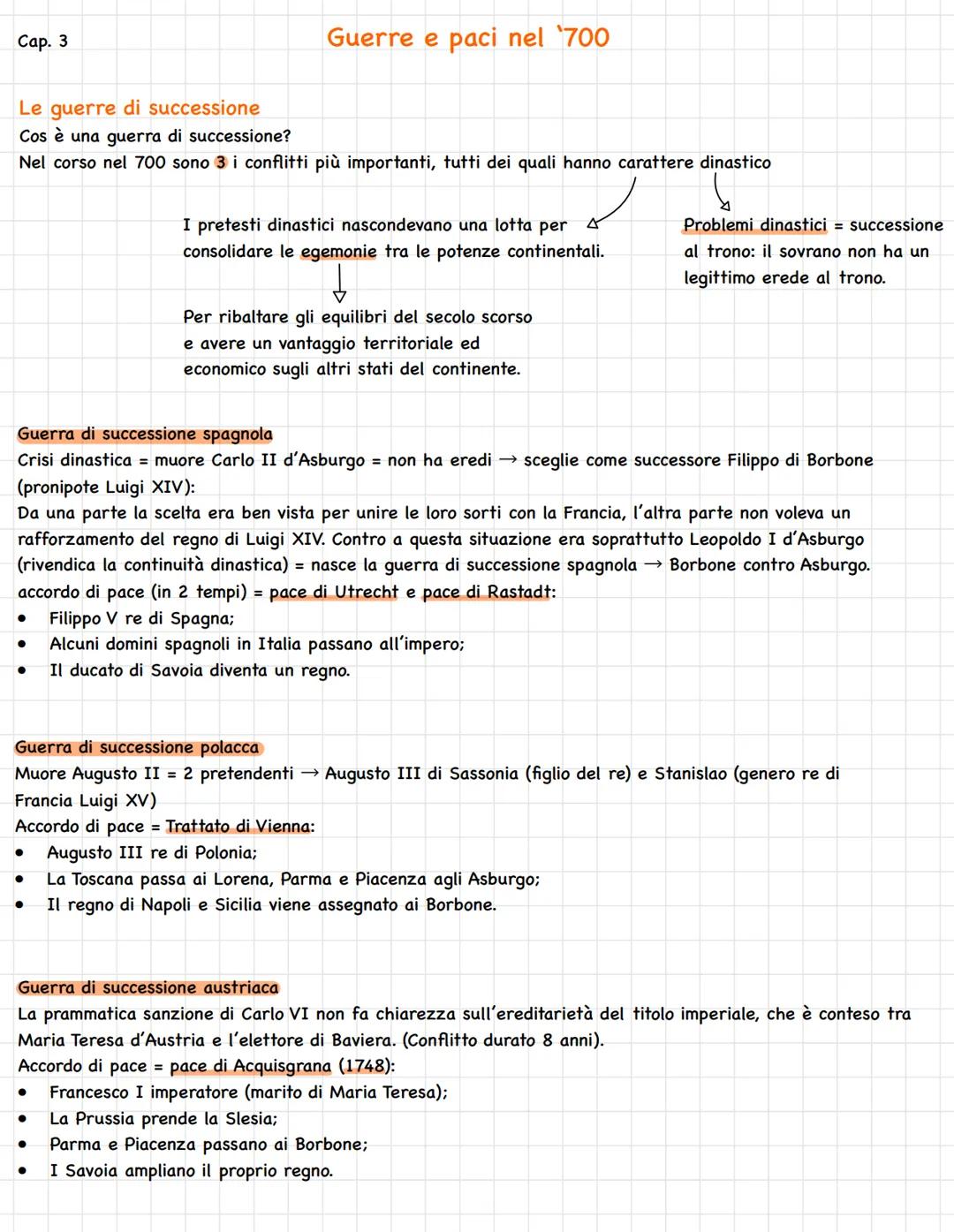 Guerre e Paci nel ‘700