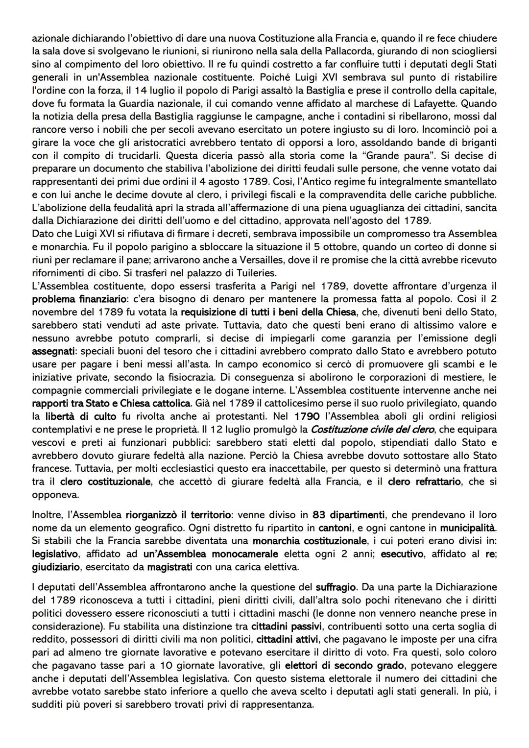 # La Rivoluzione francese
Nella seconda metà del Settecento, la Francia stava vivendo una grave crisi economica e finanziaria
dovuta alle s